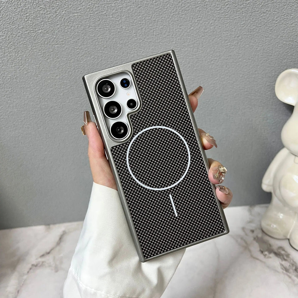 Samsung Luxury Carbon Case with MagSafe Charging