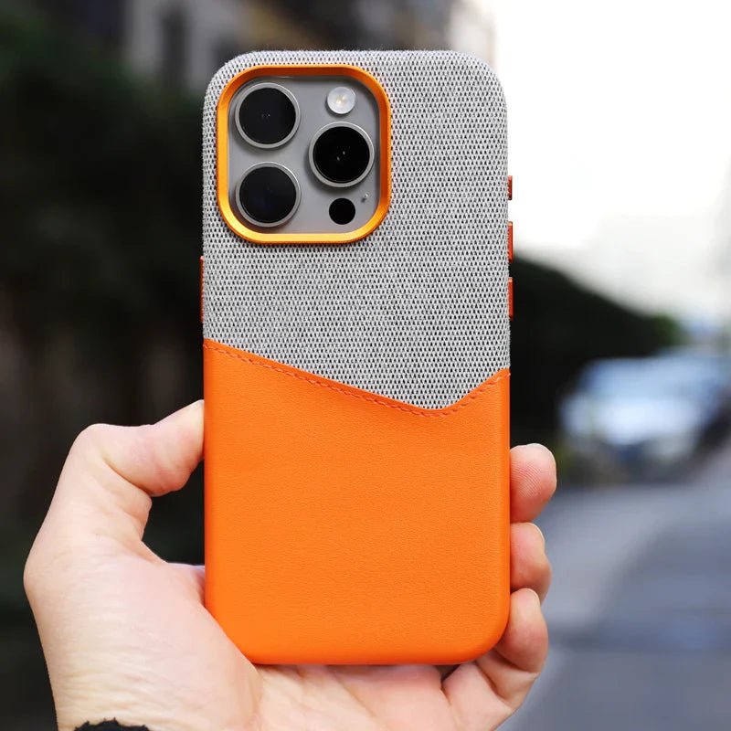 iPhone Case in Minimalist Fabric and Leather