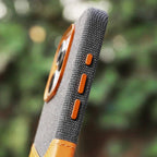 iPhone Case in Minimalist Fabric and Leather