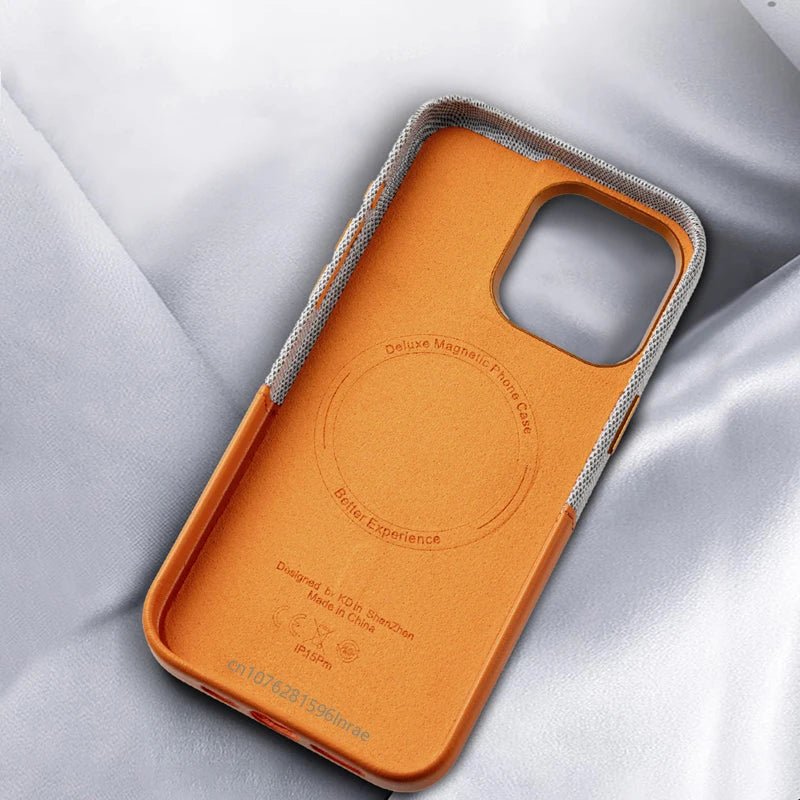 iPhone Case in Minimalist Fabric and Leather