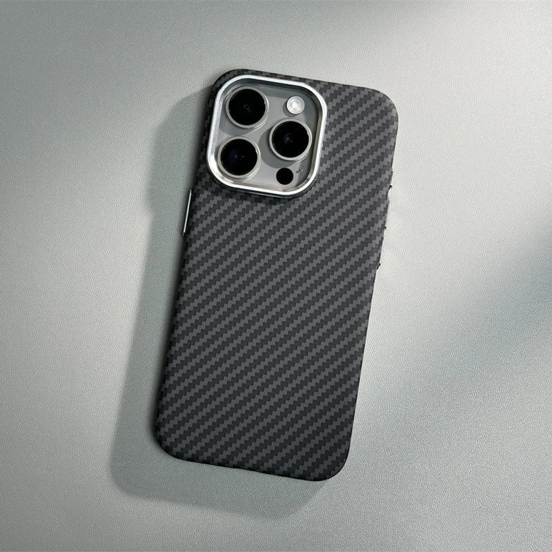Carbon fiber iPhone case with MagSafe charging