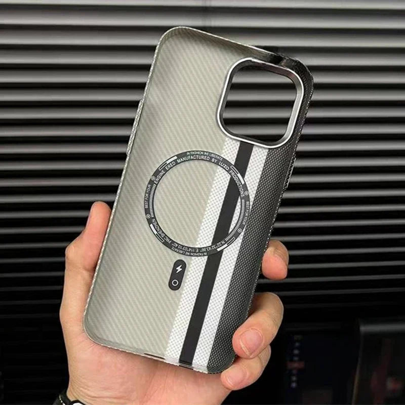 Carbon fiber iPhone case with MagSafe charging