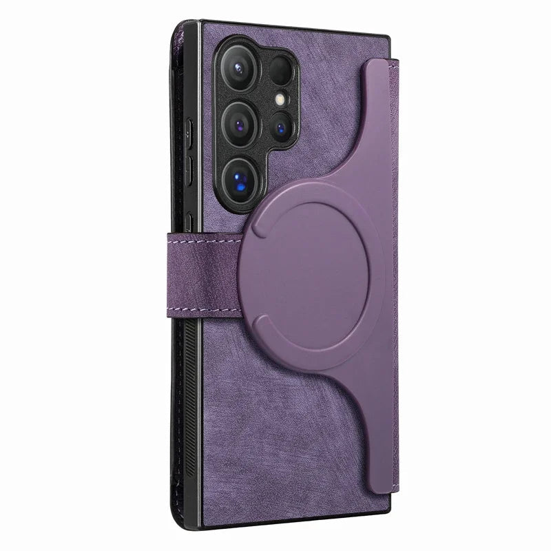 Samsung Case with Magnetic Wallet Card Slot Stand