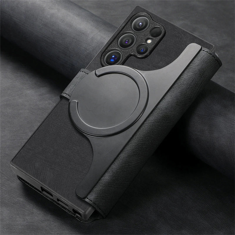 Samsung Case with Magnetic Wallet Card Slot Stand