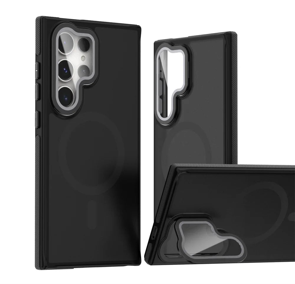 Samsung case with armored camera protection with support and Magsafe
