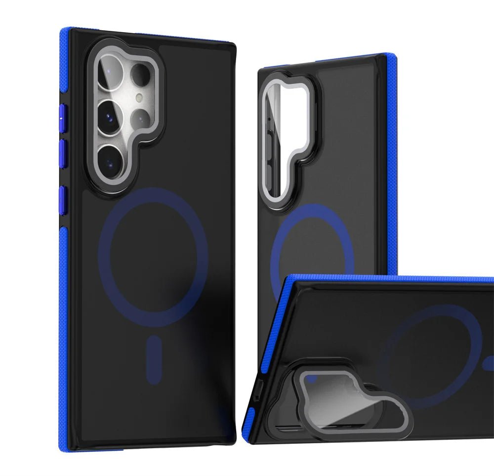 Samsung case with armored camera protection with support and Magsafe