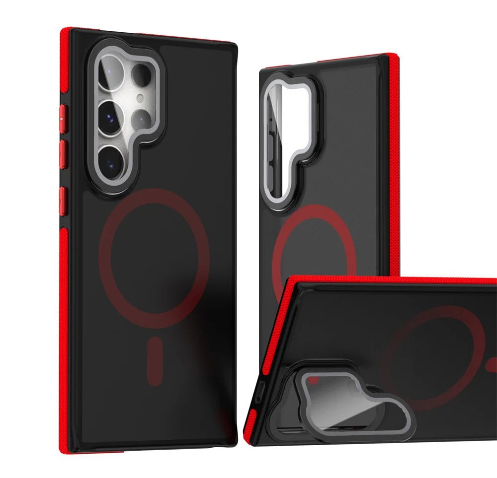 Samsung case with armored camera protection with support and Magsafe