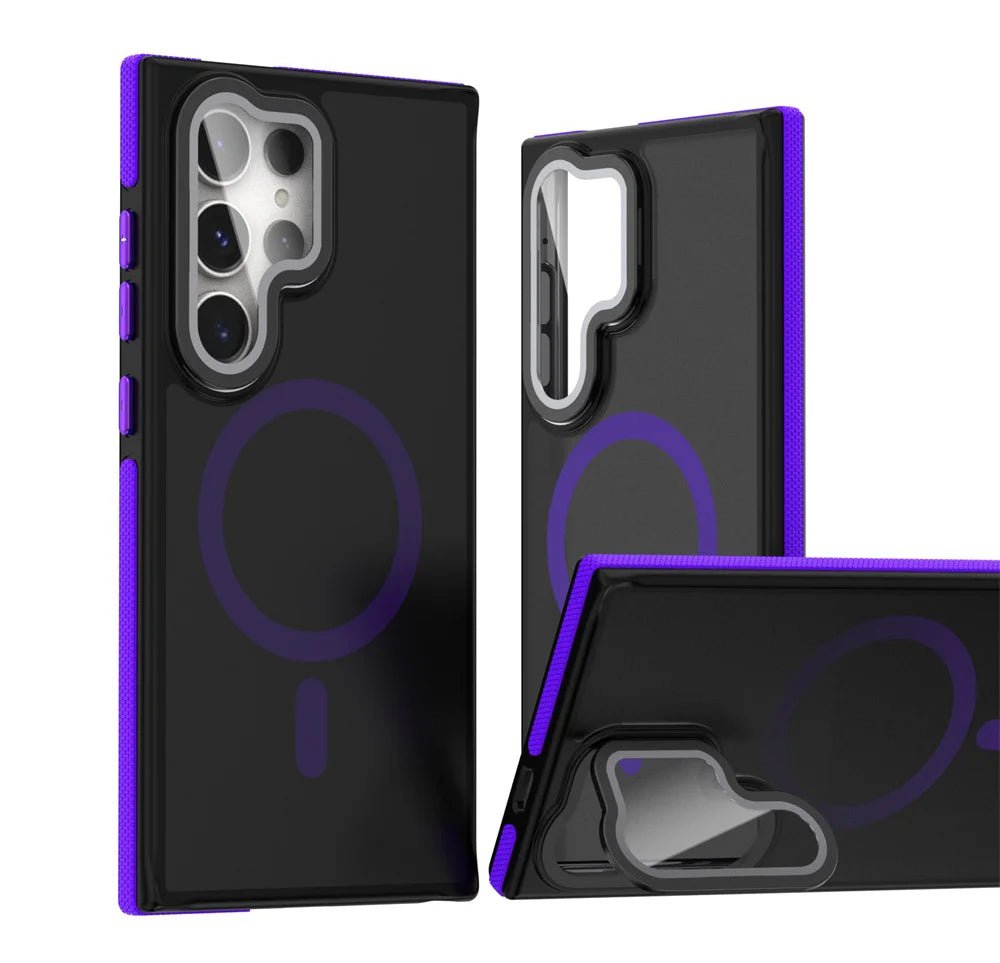 Samsung case with armored camera protection with support and Magsafe