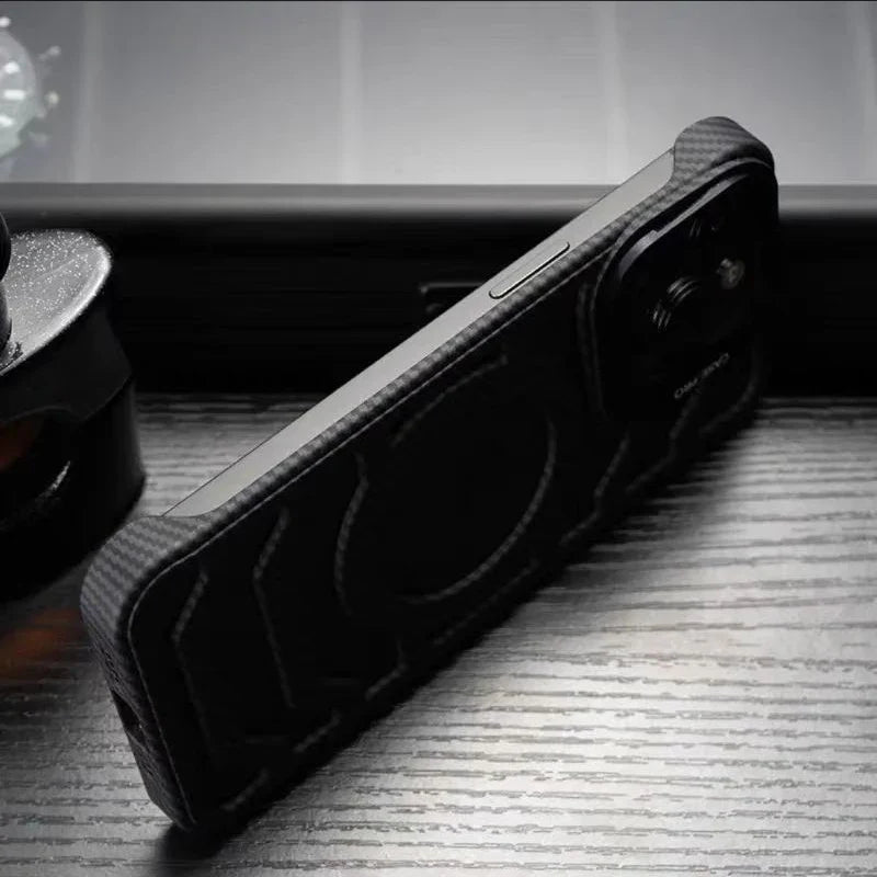 Carbon iPhone case with heat dissipation and MagSafe