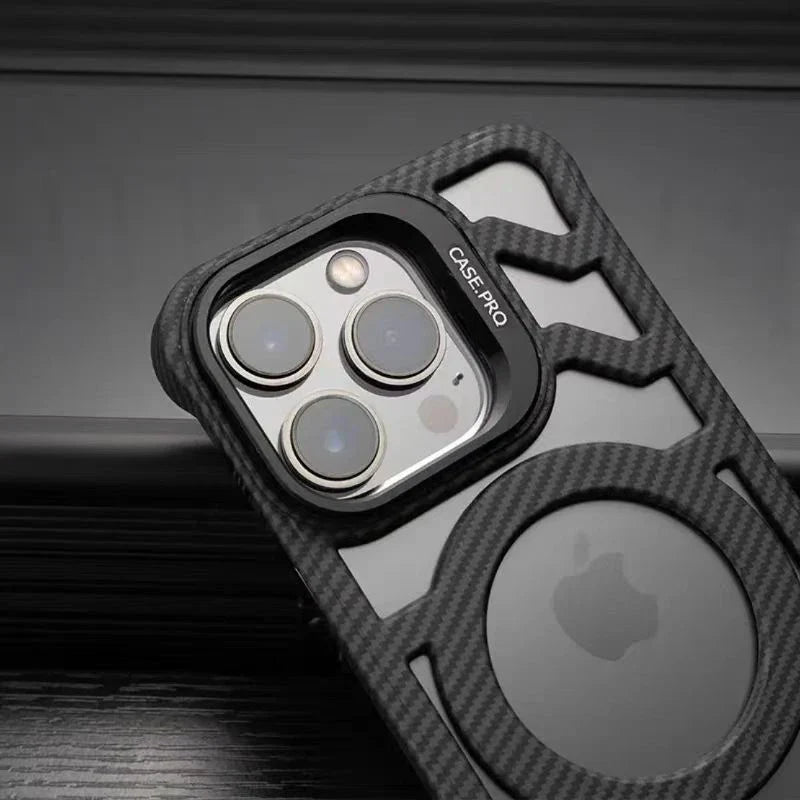 Carbon iPhone case with heat dissipation and MagSafe