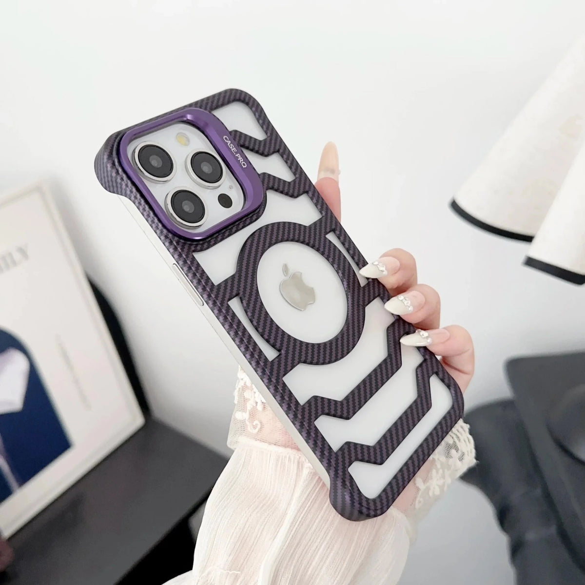 Carbon iPhone case with heat dissipation and MagSafe