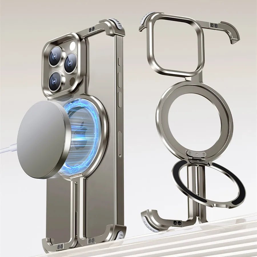 iPhone case in reinforced aluminum and MagSafe charging
