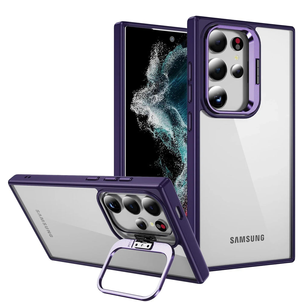 Samsung case with camera protection and integrated stand