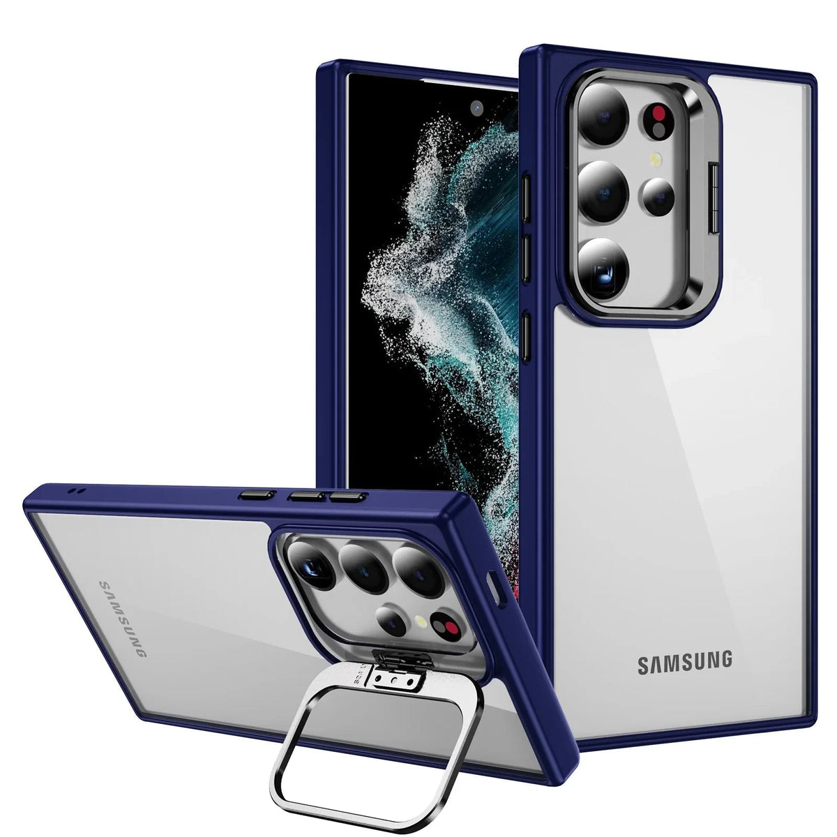 Samsung case with camera protection and integrated stand