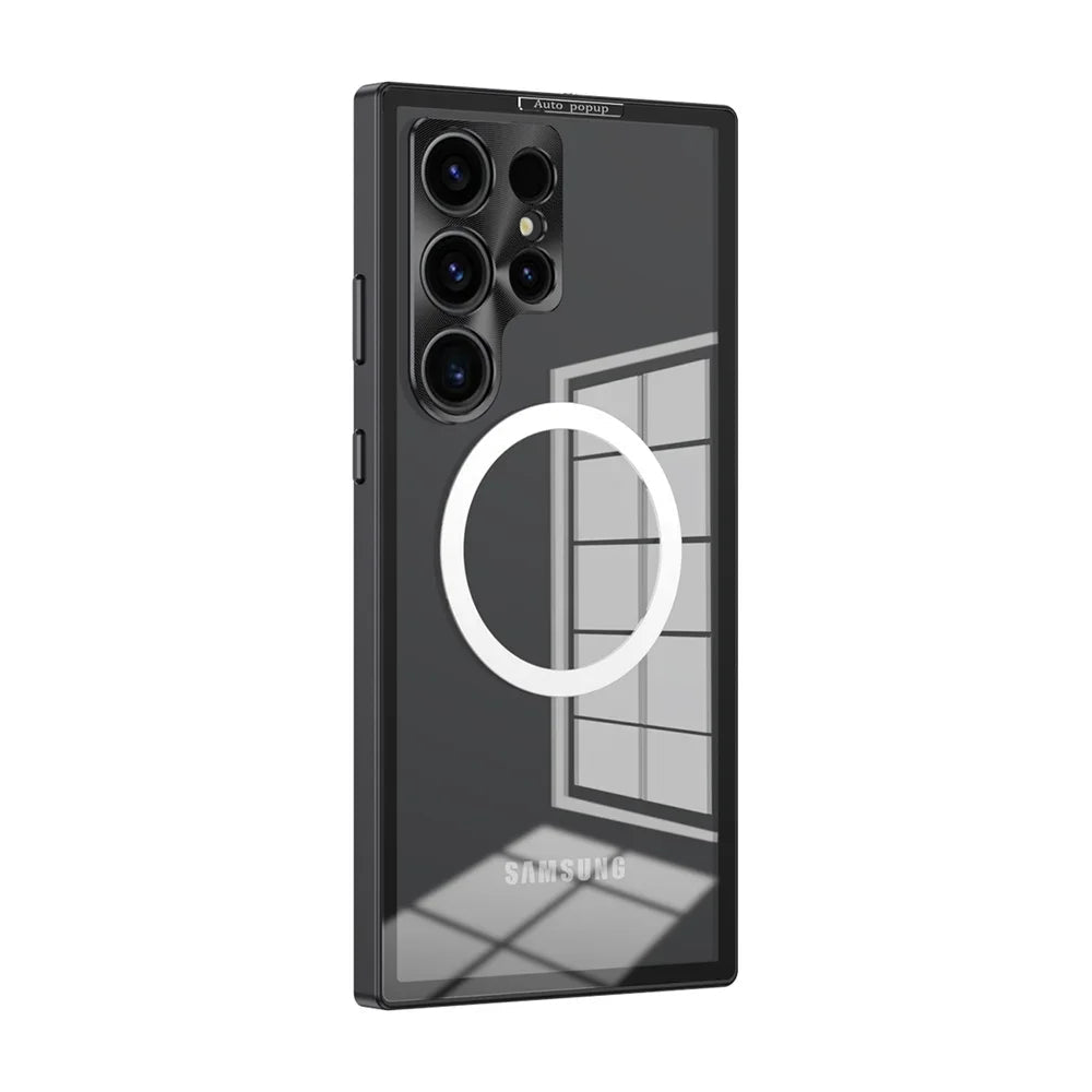 Snap-on Samsung case with MagSafe locks