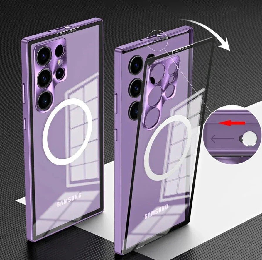 Snap-on Samsung case with MagSafe locks