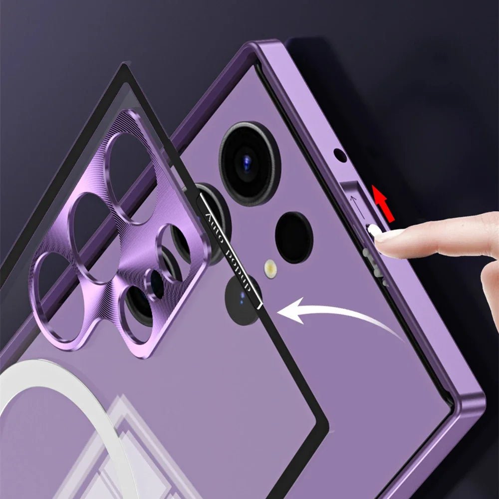 Snap-on Samsung case with MagSafe locks