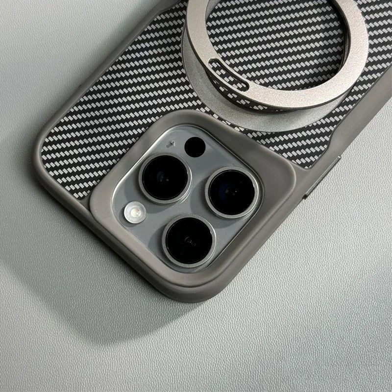 iPhone Nano Minimalist Carbon Case and MagSafe charging