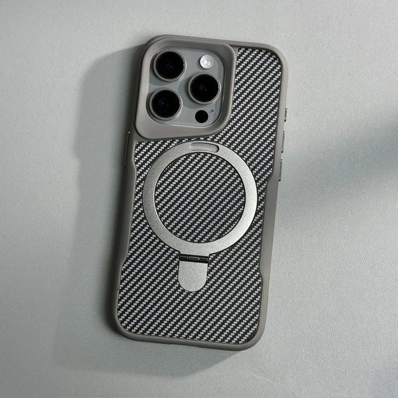 iPhone Nano Minimalist Carbon Case and MagSafe charging