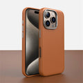 Leather iPhone Case with Minimalist Design and MagSafe Charging
