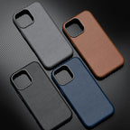 Leather iPhone Case with Minimalist Design and MagSafe Charging