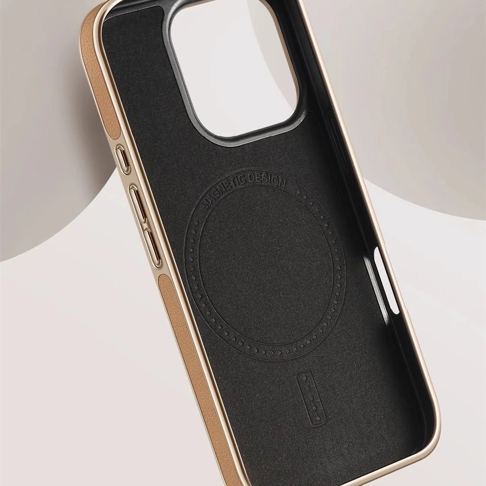 Minimalist Leather iPhone Case with MagSafe Anti-Impact Protection