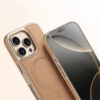 Minimalist Leather iPhone Case with MagSafe Anti-Impact Protection