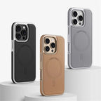 Minimalist Leather iPhone Case with MagSafe Anti-Impact Protection