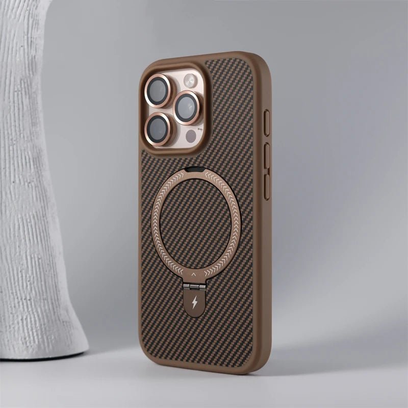 Anti-Impact Carbon Fiber iPhone Case with MagSafe Charging