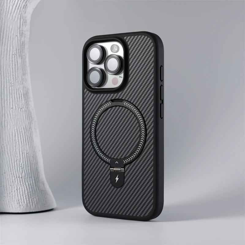 Anti-Impact Carbon Fiber iPhone Case with MagSafe Charging