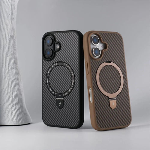 Anti-Impact Carbon Fiber iPhone Case with MagSafe Charging