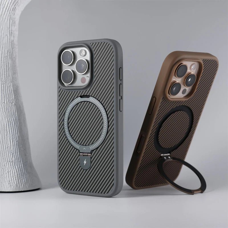 Anti-Impact Carbon Fiber iPhone Case with MagSafe Charging