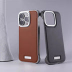 Leather iPhone Case with Reinforced Metal finish
