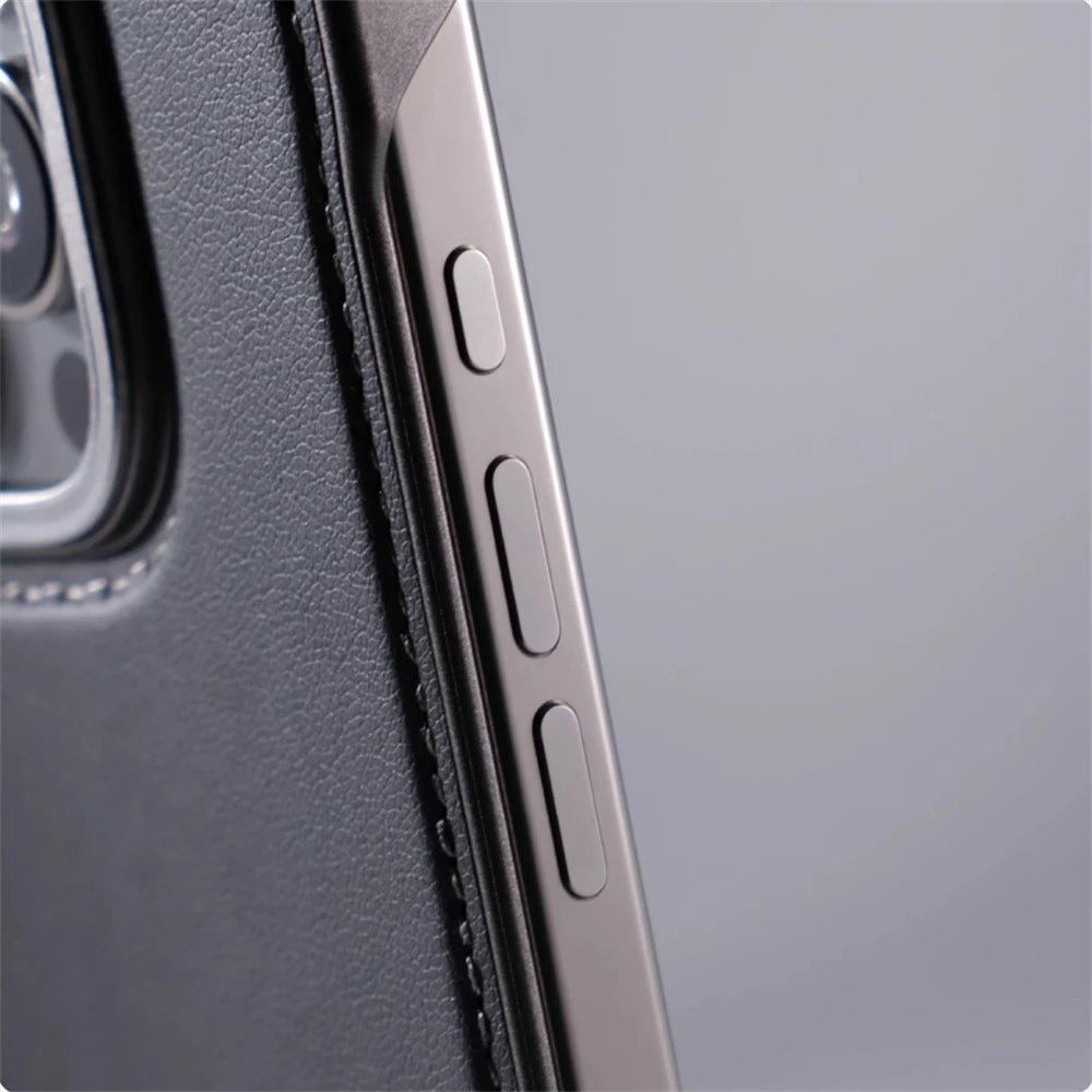 Leather iPhone Case with Reinforced Metal finish