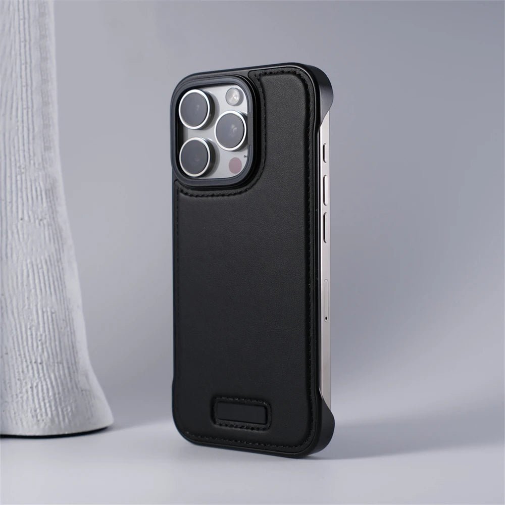 Leather iPhone Case with Reinforced Metal finish