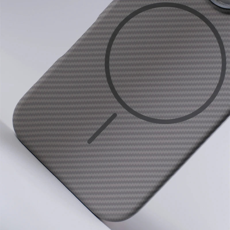 iPhone Case in Textured Carbon Fiber and MagSafe Charging