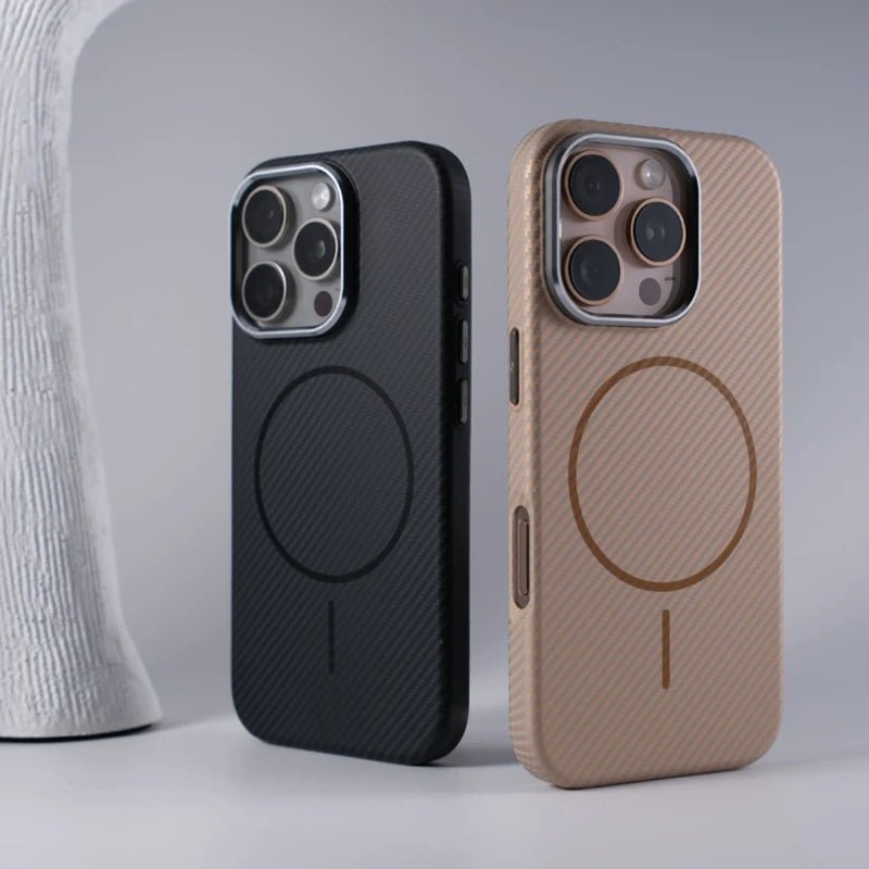 iPhone Case in Textured Carbon Fiber and MagSafe Charging