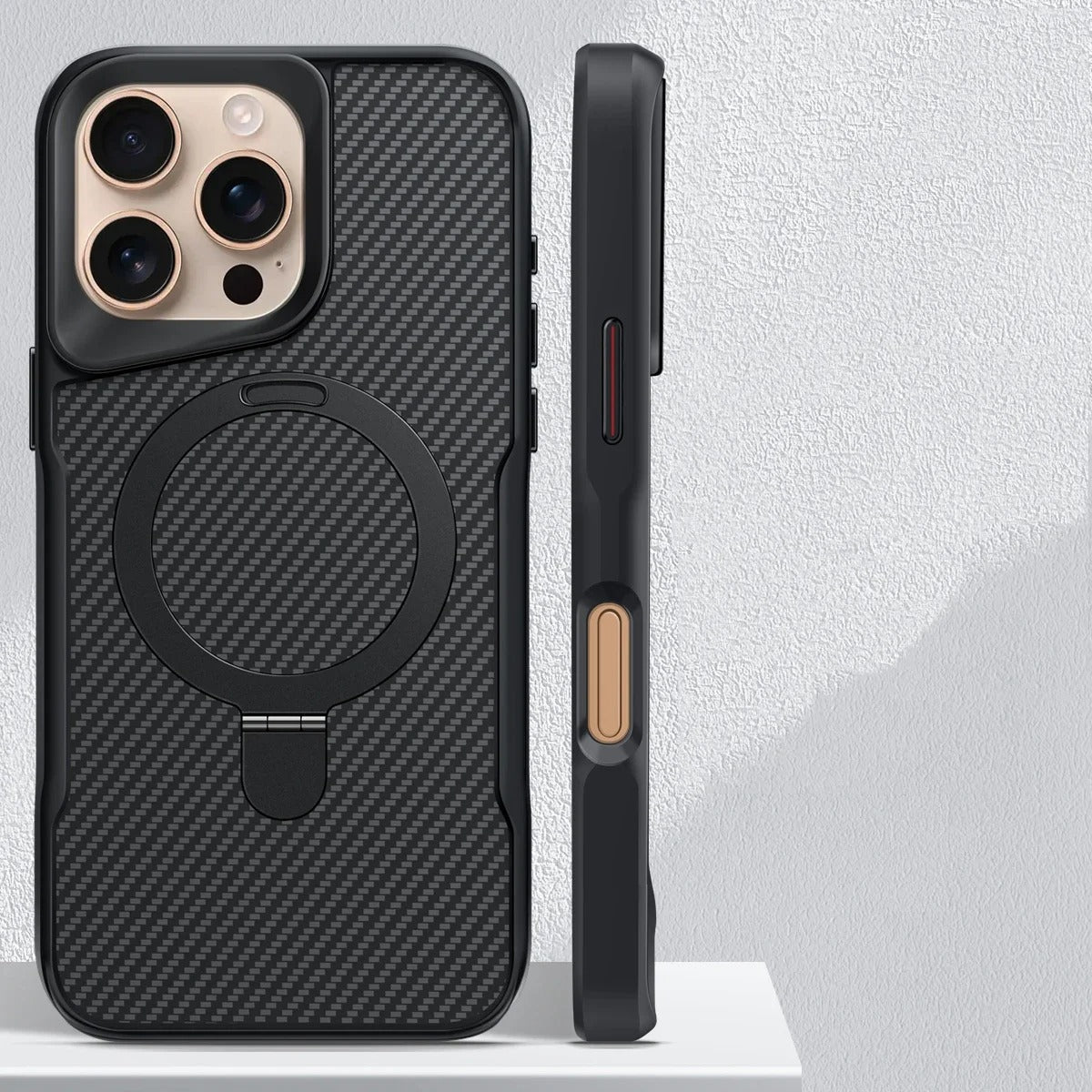iPhone Nano Minimalist Carbon Case and MagSafe charging