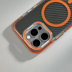 Transparent iPhone Case with Carbon Fiber and MagSafe Charging
