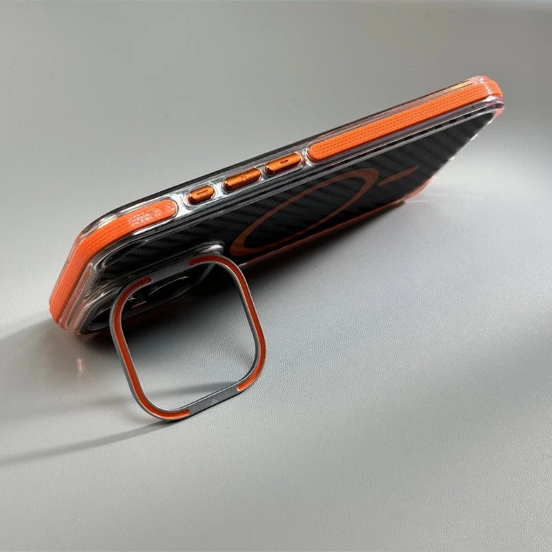 Transparent iPhone Case with Carbon Fiber and MagSafe Charging