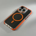 Transparent iPhone Case with Carbon Fiber and MagSafe Charging