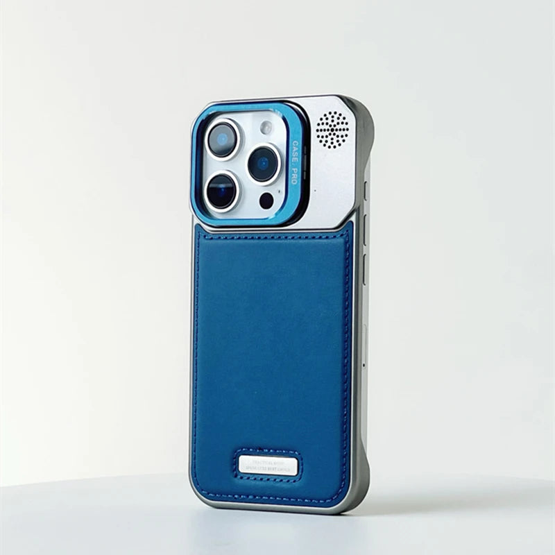 Metal iPhone Case with Leather Reverse and MagSafe Charging