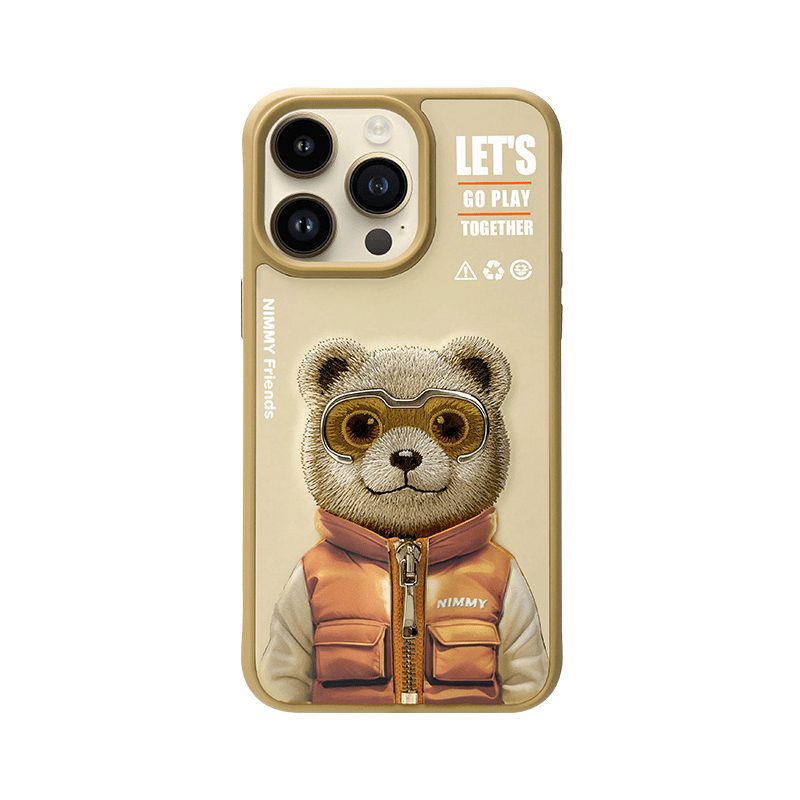 Premium iPhone Case with Realistic Animals in manual embroidery