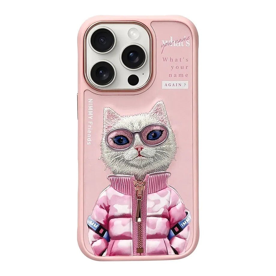Premium iPhone Case with Realistic Animals in manual embroidery