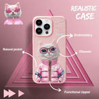 Premium iPhone Case with Realistic Animals in manual embroidery