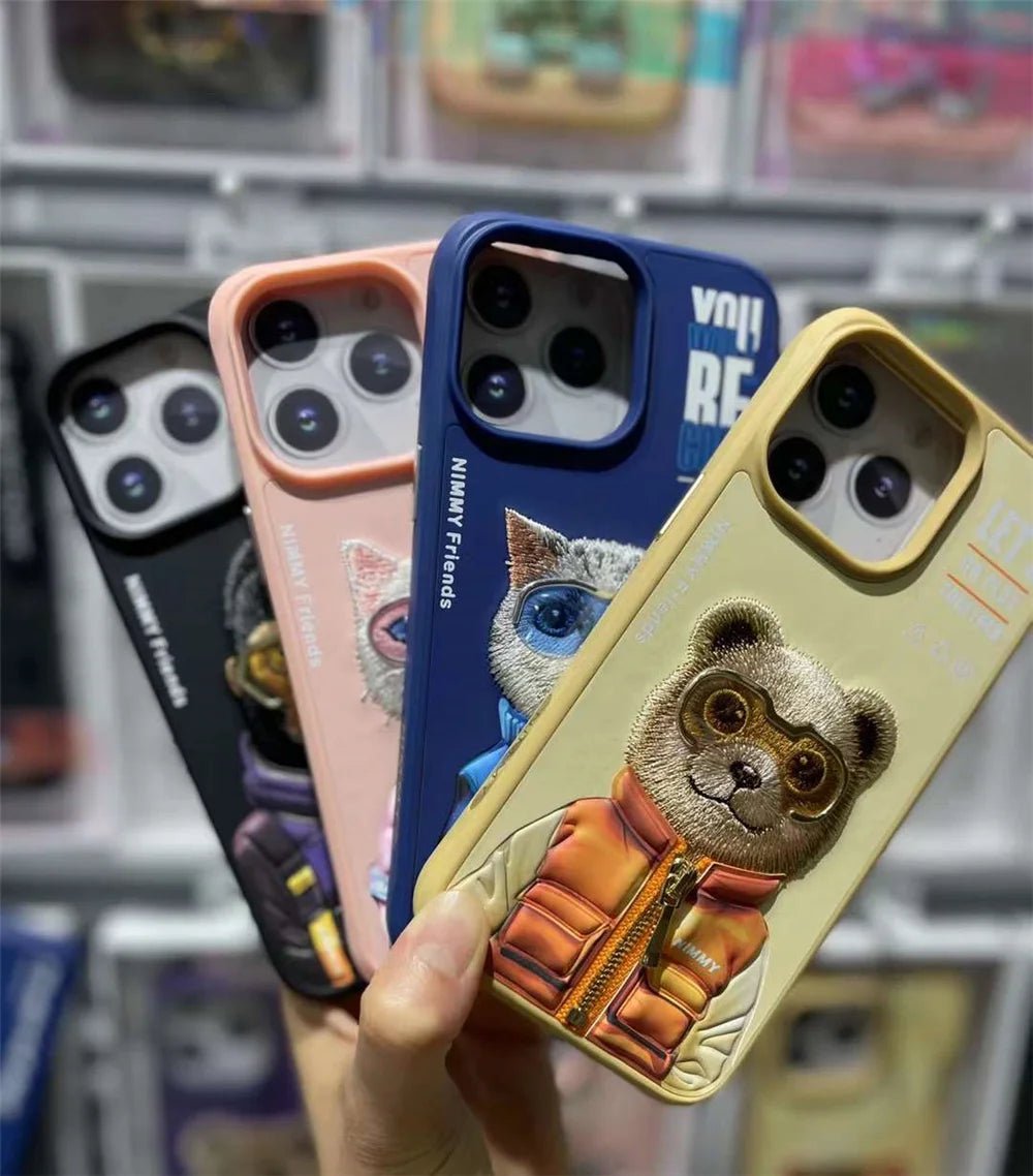 Premium iPhone Case with Realistic Animals in manual embroidery