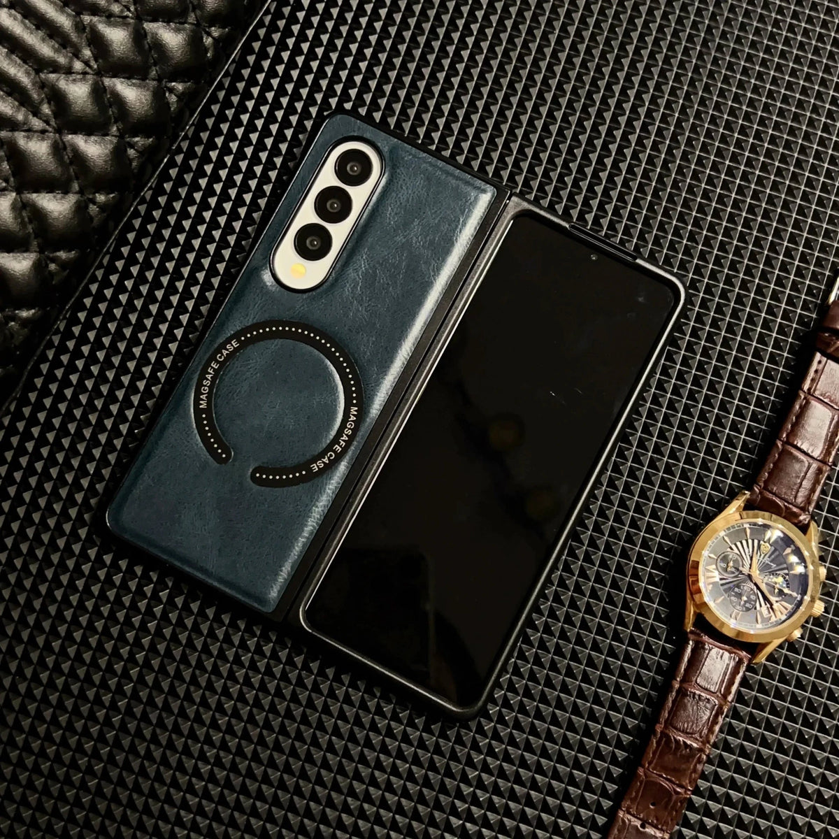 Samsung Z Fold Leather Case with MagSafe Charging