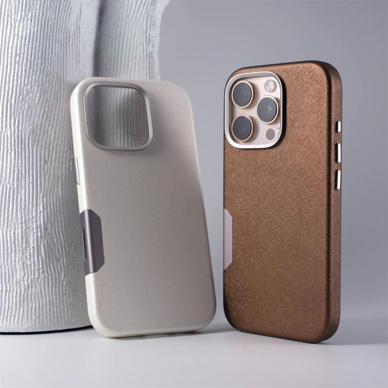 Leather iPhone Case with Metal and MagSafe Charging