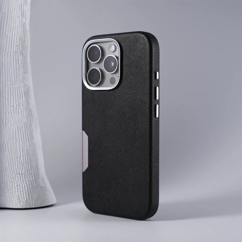 Leather iPhone Case with Metal and MagSafe Charging