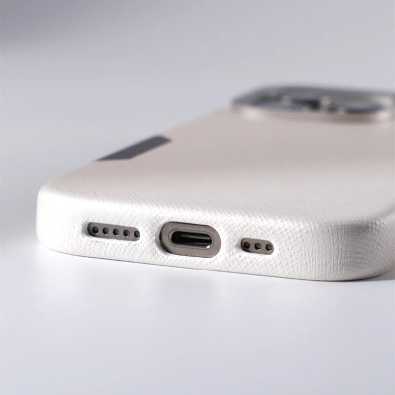 Leather iPhone Case with Metal and MagSafe Charging